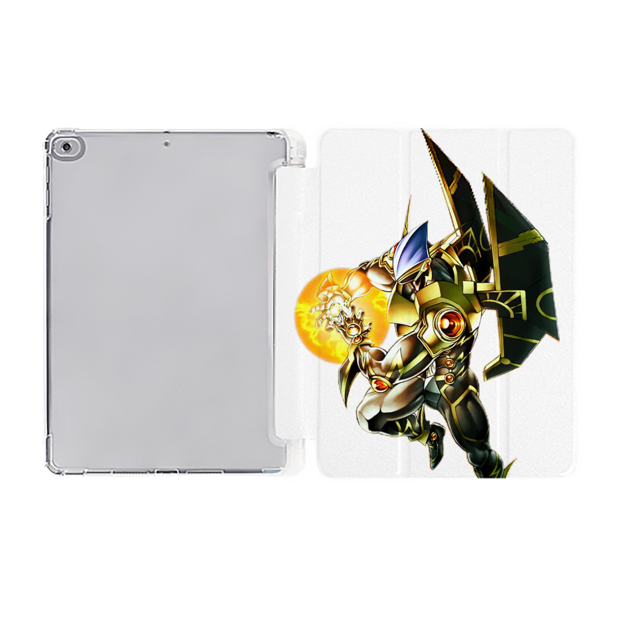 （画像用） 遊☆戯☆王 Yu-Gi-Oh! IPad ケース ペン収納付き 三つ折りスタンド PUレザー×シリコン 対応機種9.5/10.5/10.9インチ